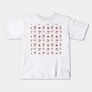 Pug Doughnut Pattern Kids T-Shirt